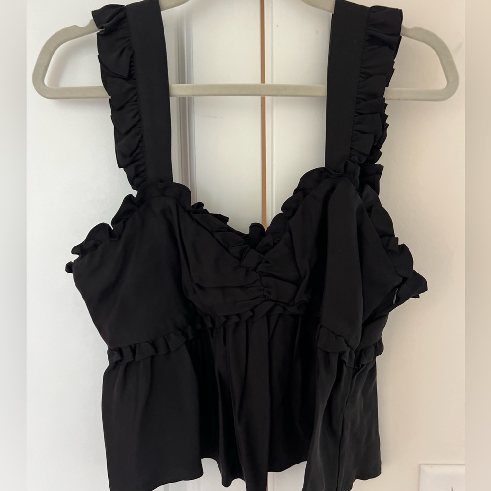 silk ruffle tank